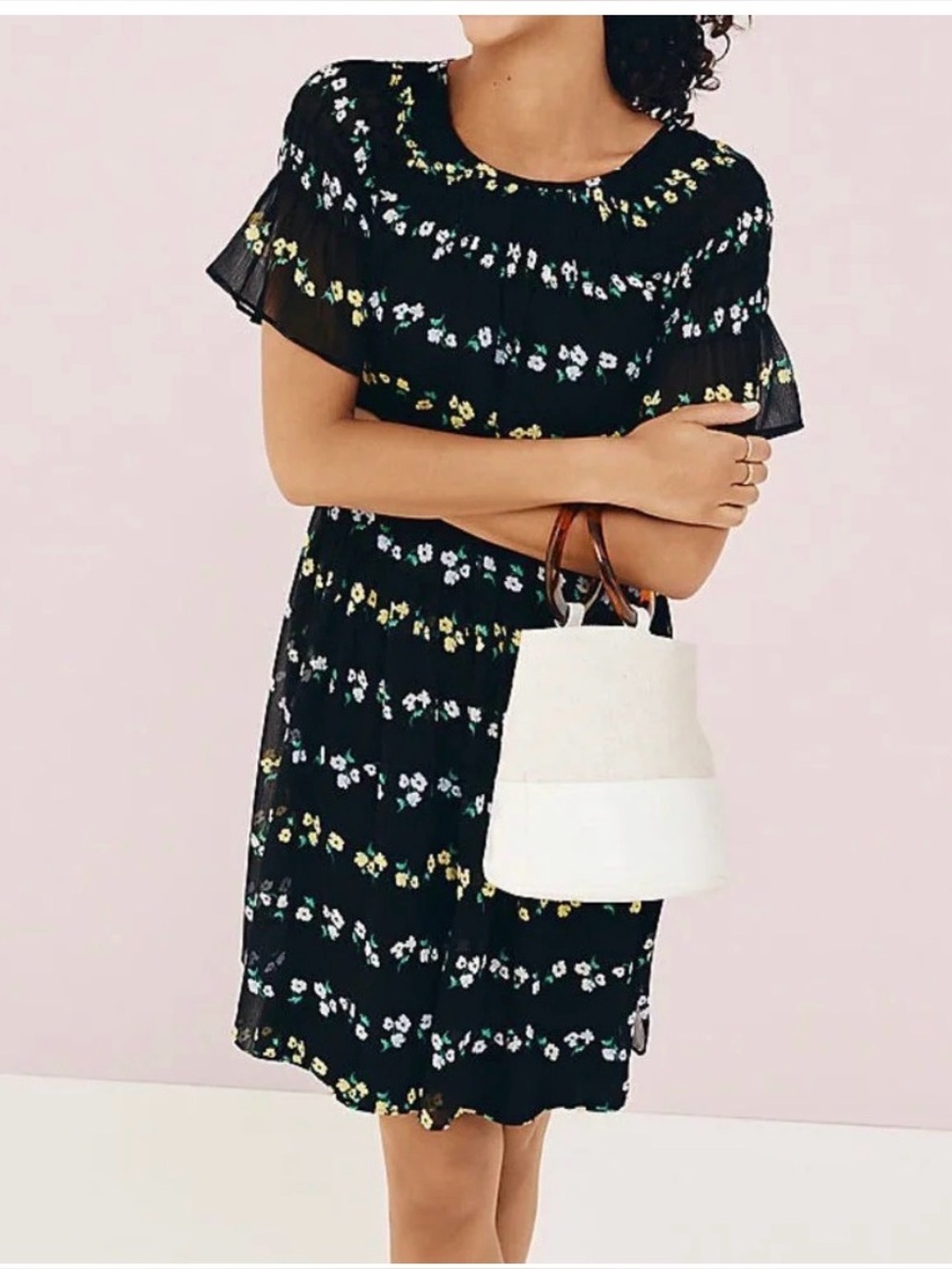 NWT. Ann Taylor Drop Waist Floral Smocked Dress. Size Small